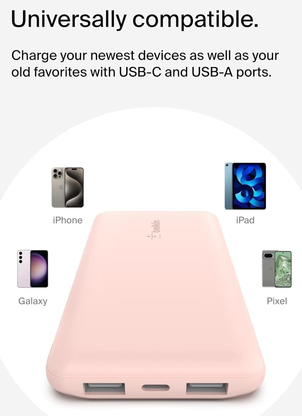 پاوربانک Belkin 10K رنگ رز پاوربانک Belkin 10K رنگ رز