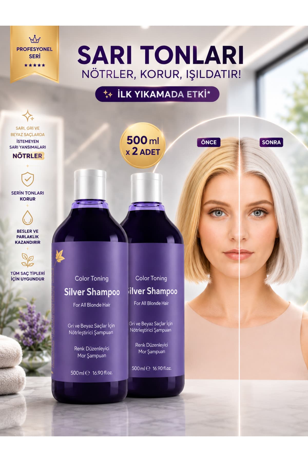 شامپو بنفش Biobotanica Silver ضد تناژ نارنجی 2 X 500 Ml (2 عدد) شامپو بنفش Biobotanica Silver ضد تناژ نارنجی 2 X 500 Ml (2 عدد)