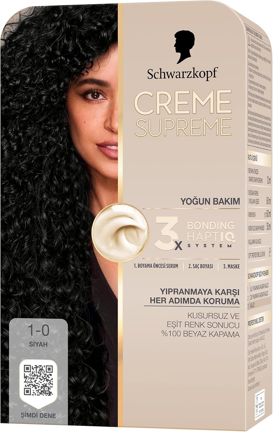 رنگ مو Schwarzkopf Creme Supreme Full Kit سیاه 1-0 X2 رنگ مو Schwarzkopf Creme Supreme Full Kit سیاه 1-0 X2