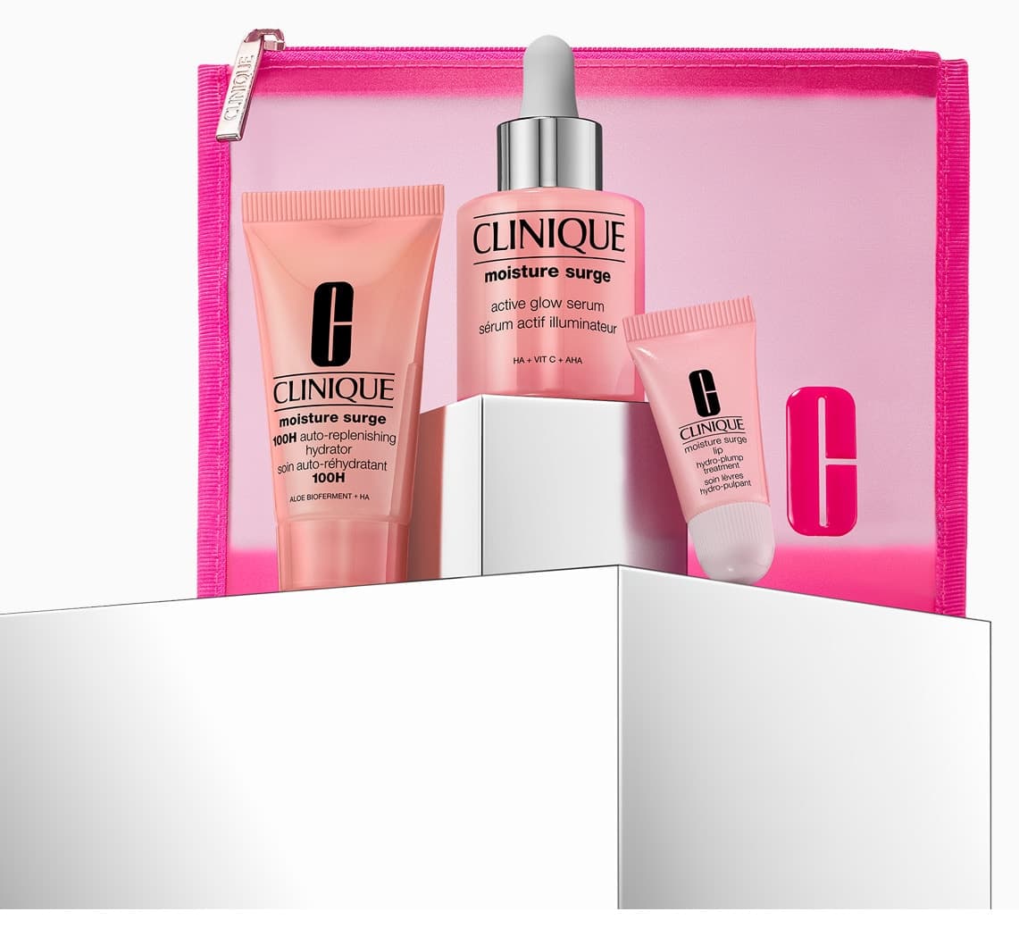 ست آبرسان Clinique Moisture Surge شامل سرم 30ml، مرطوبکننده 30ml و بالم لب 7ml ست آبرسان Clinique Moisture Surge شامل سرم 30ml، مرطوبکننده 30ml و بالم لب 7ml