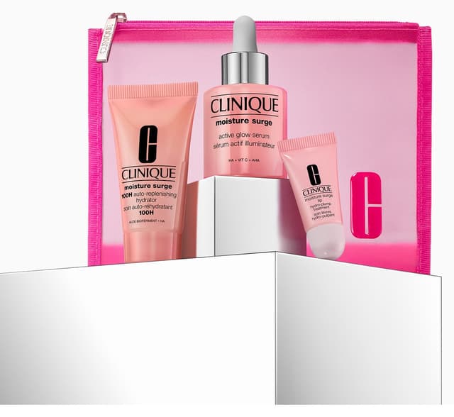 ست آبرسان Clinique Moisture Surge شامل سرم 30ml، مرطوبکننده 30ml و بالم لب 7ml ست آبرسان Clinique Moisture Surge شامل سرم 30ml، مرطوبکننده 30ml و بالم لب 7ml