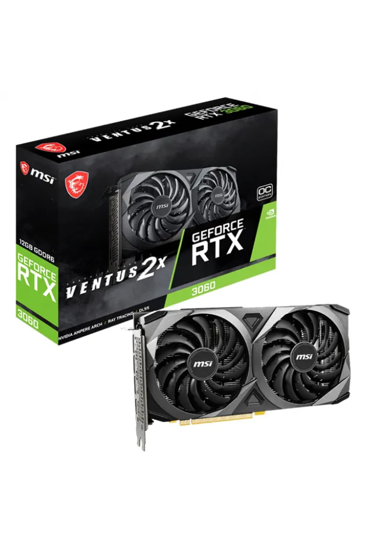 کارت گرافیک گیمینگ MSI GeForce RTX 3060 Ventus 2X 12G OC 12GB GDDR6 192Bit DX12 کارت گرافیک گیمینگ MSI GeForce RTX 3060 Ventus 2X 12G OC 12GB GDDR6 192Bit DX12