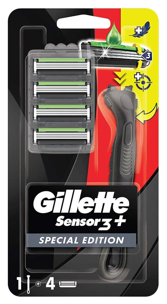 ماشین اصلاح مردانه Gillette با ۴ تیغ یدکی مدل Sensor3+ Special Edition ماشین اصلاح مردانه Gillette با ۴ تیغ یدکی مدل Sensor3+ Special Edition