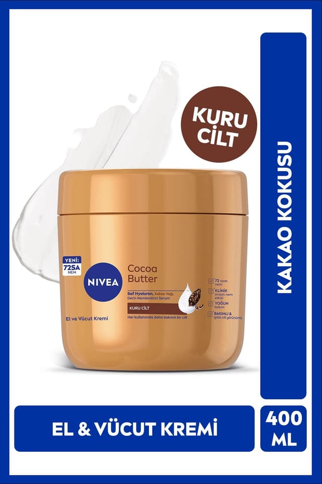 کرم مرطوبکننده دست و بدن NIVEA با رایحه و کره کاکائو 400ml کرم مرطوبکننده دست و بدن NIVEA با رایحه و کره کاکائو 400ml