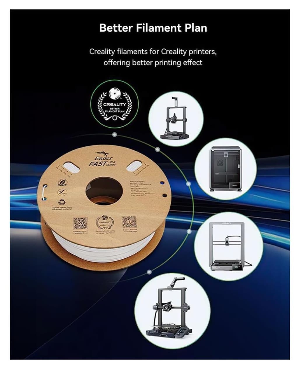 فیلامنت پرینت 3D Creality PLA آبی 1.75mm Ender Fast فیلامنت پرینت 3D Creality PLA آبی 1.75mm Ender Fast