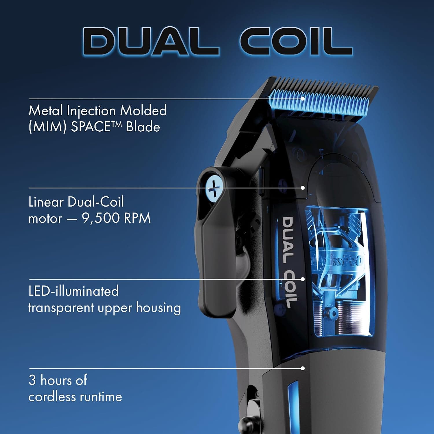 ماشین اصلاح مو BaBylissPRO مدل Dual Coil با بدنه فلزی بیسیم ماشین اصلاح مو BaBylissPRO مدل Dual Coil با بدنه فلزی بیسیم