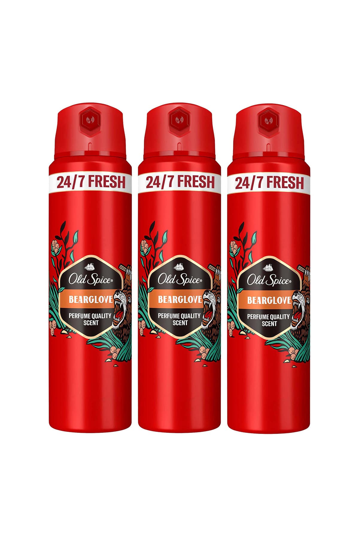 اسپری دئودورانت بدن مردانه Old Spice Bearglove 150 ml x3 اسپری دئودورانت بدن مردانه Old Spice Bearglove 150 ml x3
