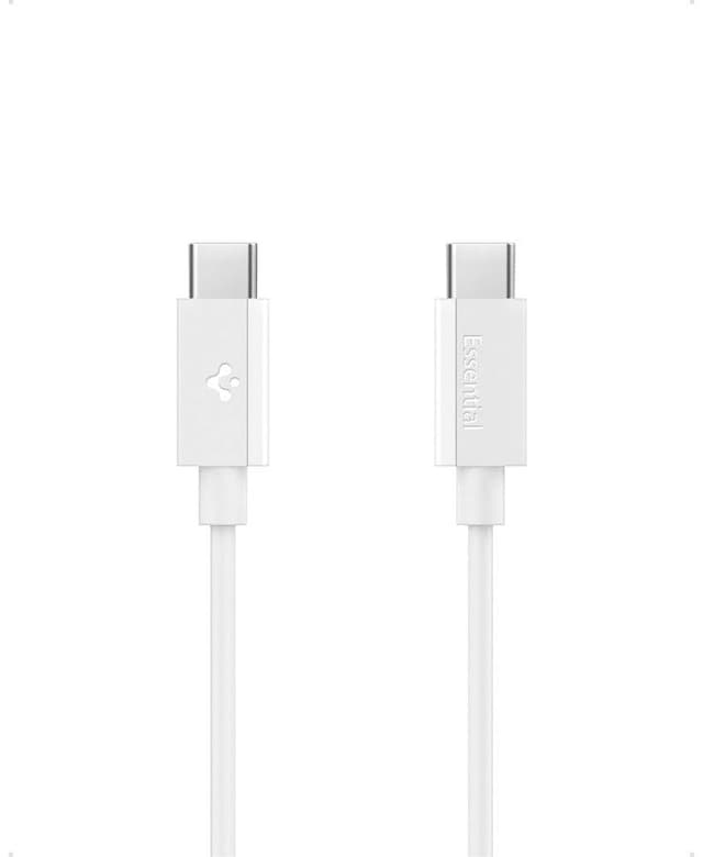 کابل USB-C به USB-C Spigen مدل Essential سفید 60W 1 متری کابل USB-C به USB-C Spigen مدل Essential سفید 60W 1 متری