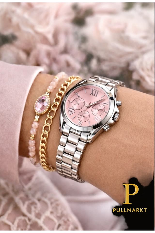 ساعت مچی آنالوگ زنانه pullmarkt سری Forever صفحه صورتی ساعت مچی آنالوگ زنانه pullmarkt سری Forever صفحه صورتی