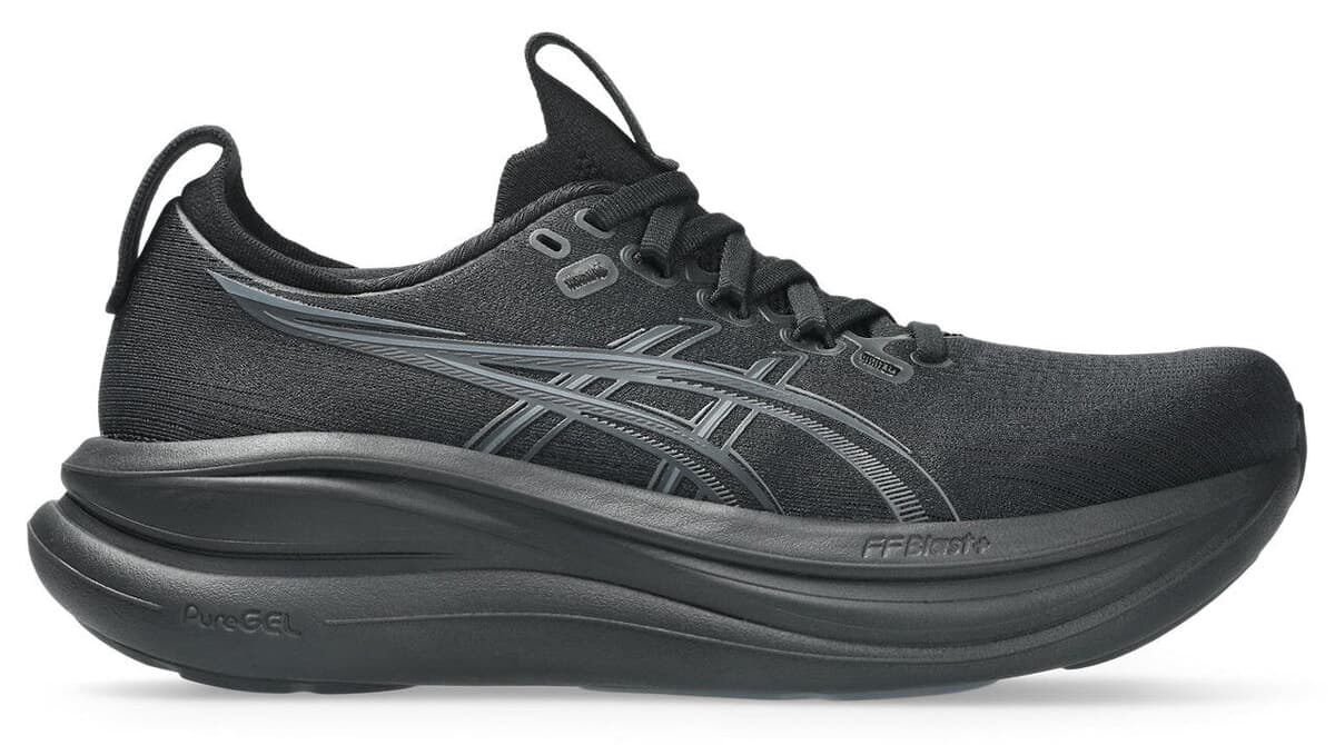 کفش دویدن زنانه Asics مشکی/خاکستری GEL-NIMBUS 28 مدل 1012B899-001 کفش دویدن زنانه Asics مشکی/خاکستری GEL-NIMBUS 28 مدل 1012B899-001