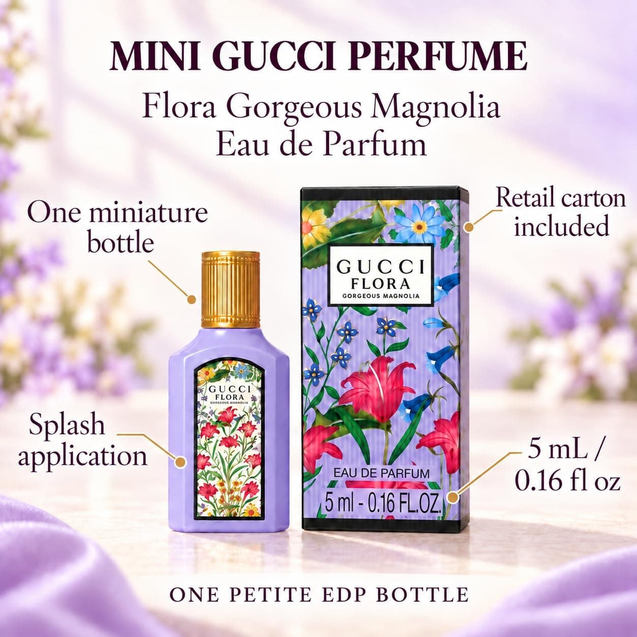 عطر زنانه Gucci EDP Flora Gorgeous Magnolia 5 ML عطر زنانه Gucci EDP Flora Gorgeous Magnolia 5 ML
