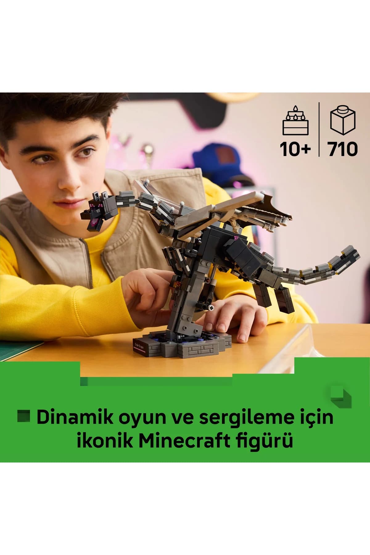 ست ساختنی برای کودکان بالای ۱۰ سال لگو Minecraft اژدهای Ender مدل 21595، 710 قطعه ست ساختنی برای کودکان بالای ۱۰ سال لگو Minecraft اژدهای Ender مدل 21595، 710 قطعه