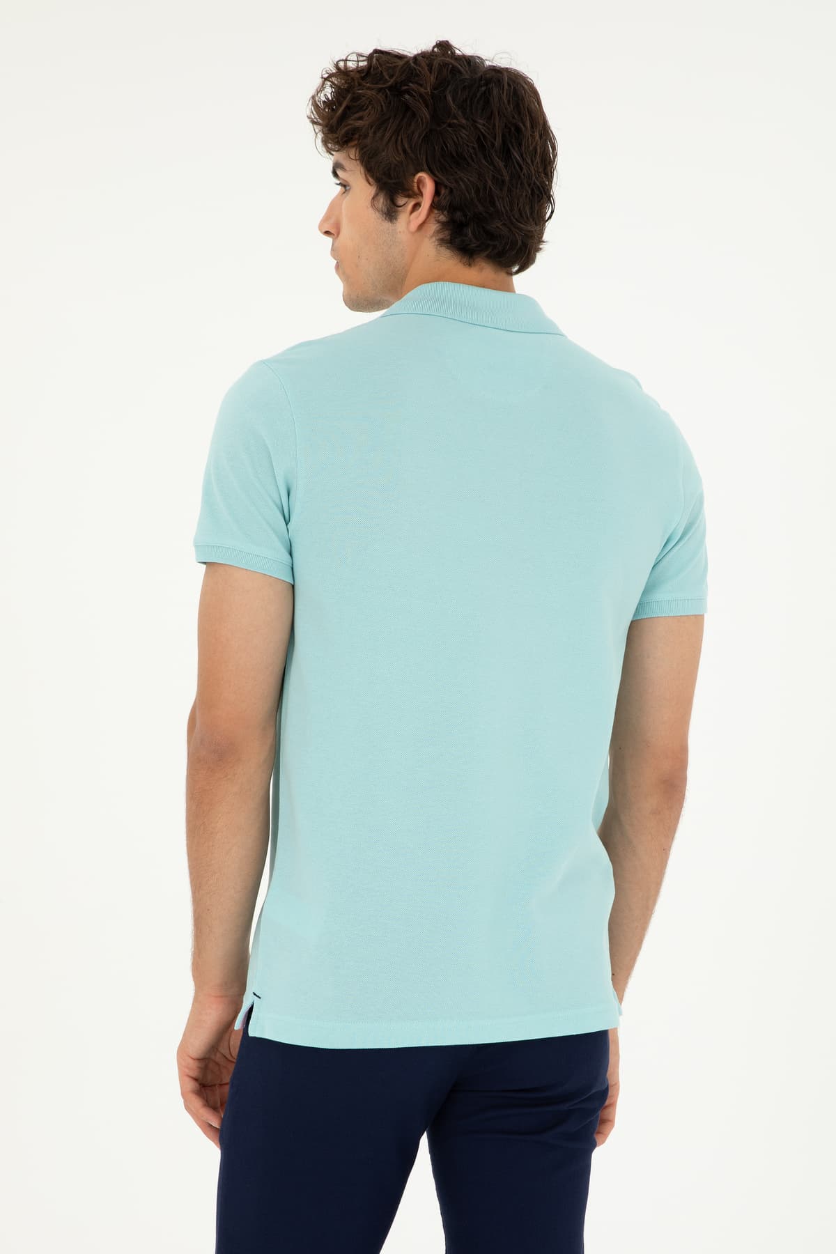 تیشرت مردانه U.S. Polo Assn. فیت اسلیم یقه پولو سبز آبی مدل 50279613-VR083 تیشرت مردانه U.S. Polo Assn. فیت اسلیم یقه پولو سبز آبی مدل 50279613-VR083