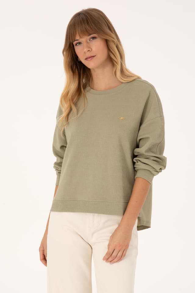 سوئیشرت زنانه U.S. Polo Assn. یقه گرد خاکی روشن مدل 50309454-VR183 سوئیشرت زنانه U.S. Polo Assn. یقه گرد خاکی روشن مدل 50309454-VR183