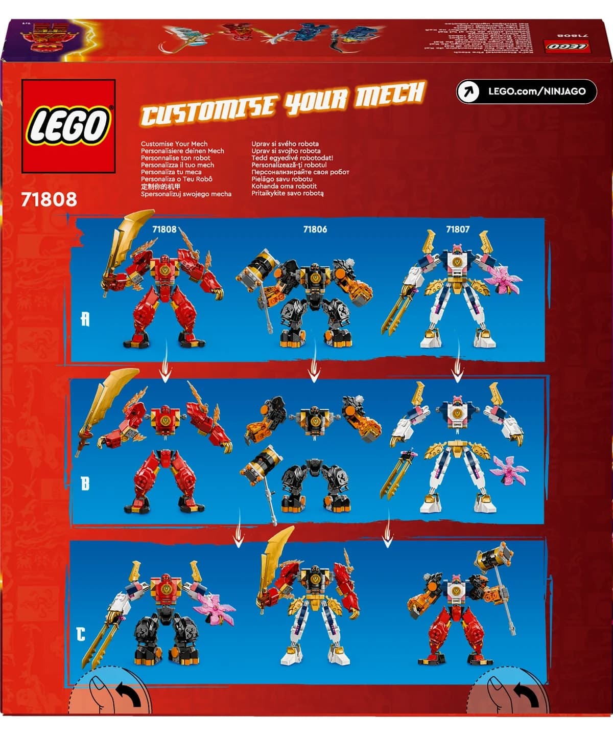 لگو NINJAGO ربات عنصر آتش Kai از مدل 71808، مجموعه ساختنی 322 قطعهای لگو NINJAGO ربات عنصر آتش Kai از مدل 71808، مجموعه ساختنی 322 قطعهای