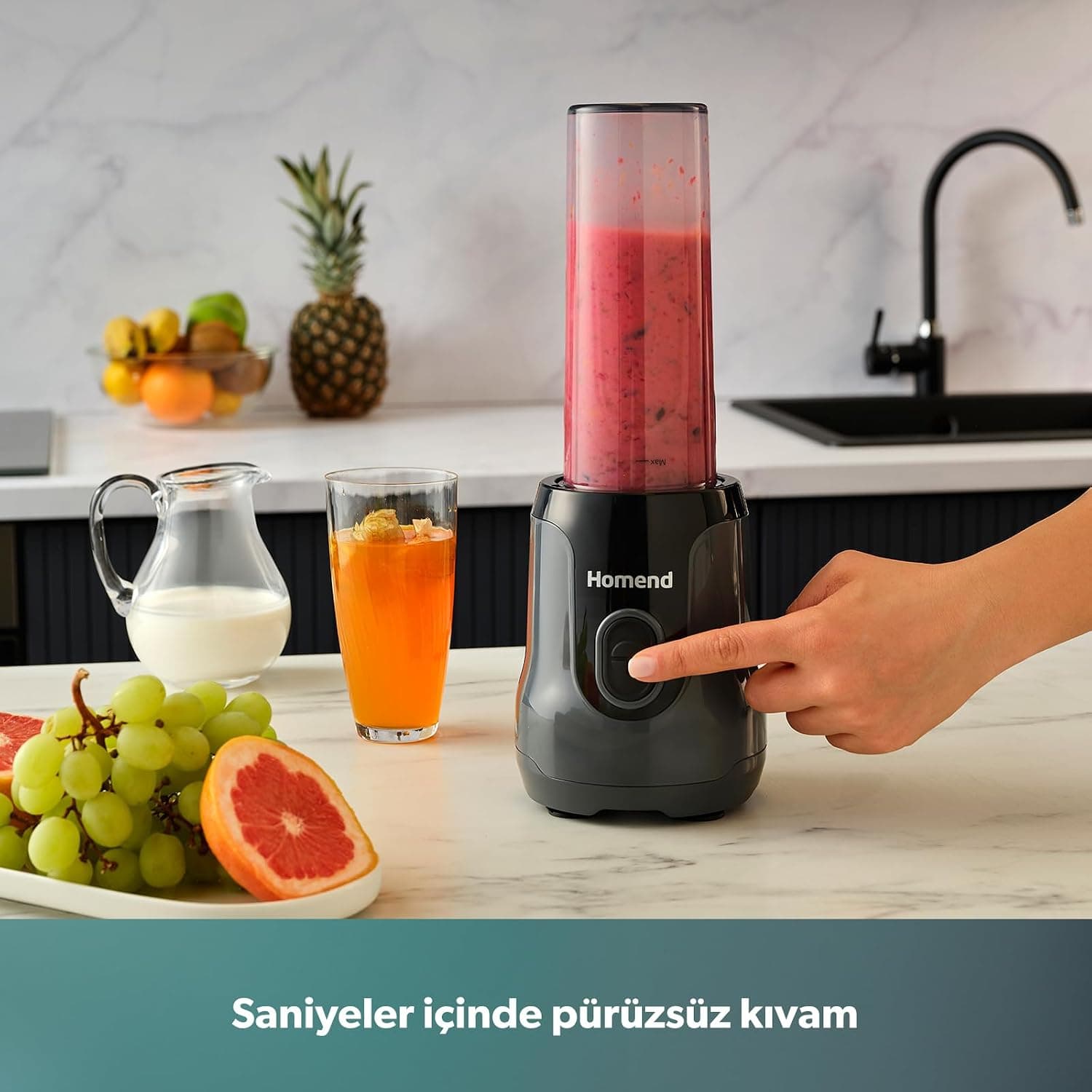 مخلوطکن اسموتی شخصی Homend مدل Mixfresh 7026H آنتراسیت مشکی مخلوطکن اسموتی شخصی Homend مدل Mixfresh 7026H آنتراسیت مشکی