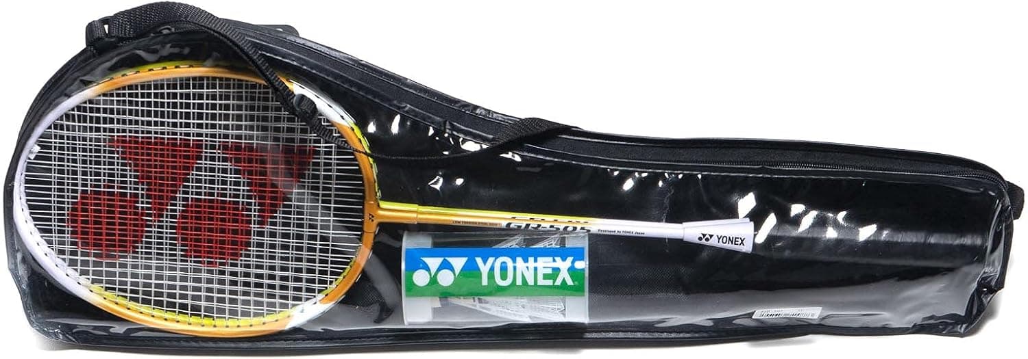 ست بدمینتون YONEX زهدار زرد نارنجی مدل Gr 505 ست بدمینتون YONEX زهدار زرد نارنجی مدل Gr 505