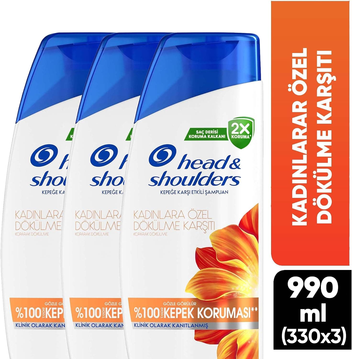 شامپو ضد ریزش و ضد شوره کافئیندار مخصوص بانوان Head & Shoulders بسته 3 عددی 330ML شامپو ضد ریزش و ضد شوره کافئیندار مخصوص بانوان Head & Shoulders بسته 3 عددی 330ML