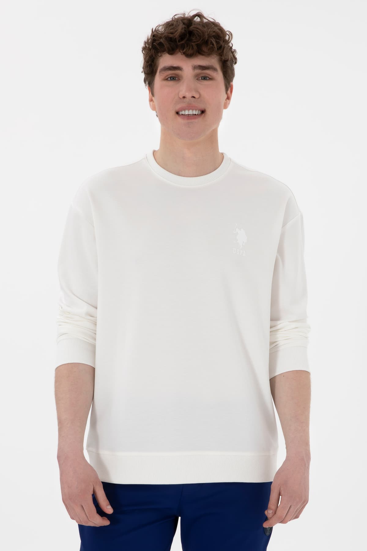 سویشرت مردانه سفید U.S. Polo Assn. مدل 50300048-VR184 سویشرت مردانه سفید U.S. Polo Assn. مدل 50300048-VR184