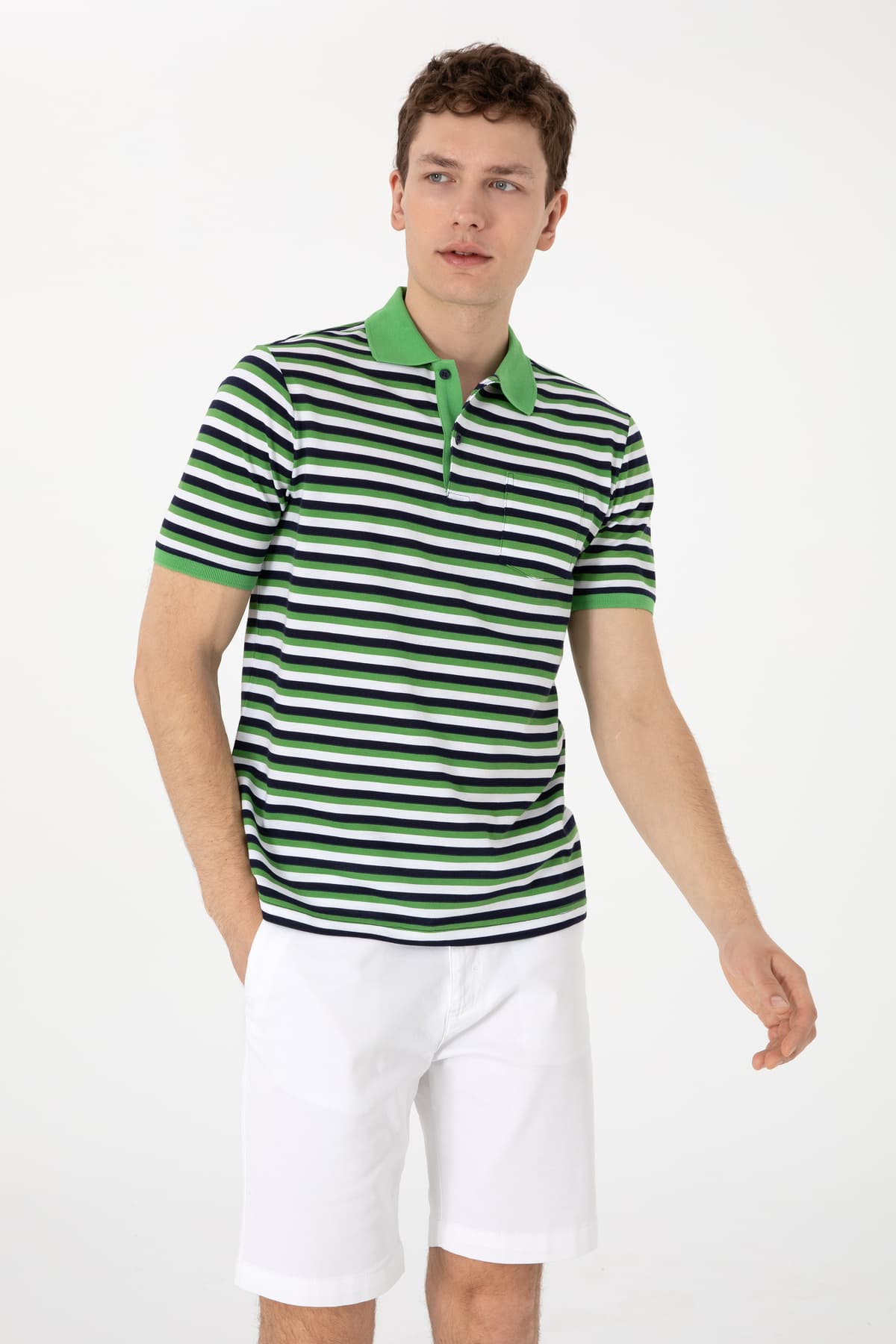 تیشرت مردانه U.S. Polo Assn. یقه پولو فیت معمولی سبز مدل 50306794-VR054 تیشرت مردانه U.S. Polo Assn. یقه پولو فیت معمولی سبز مدل 50306794-VR054