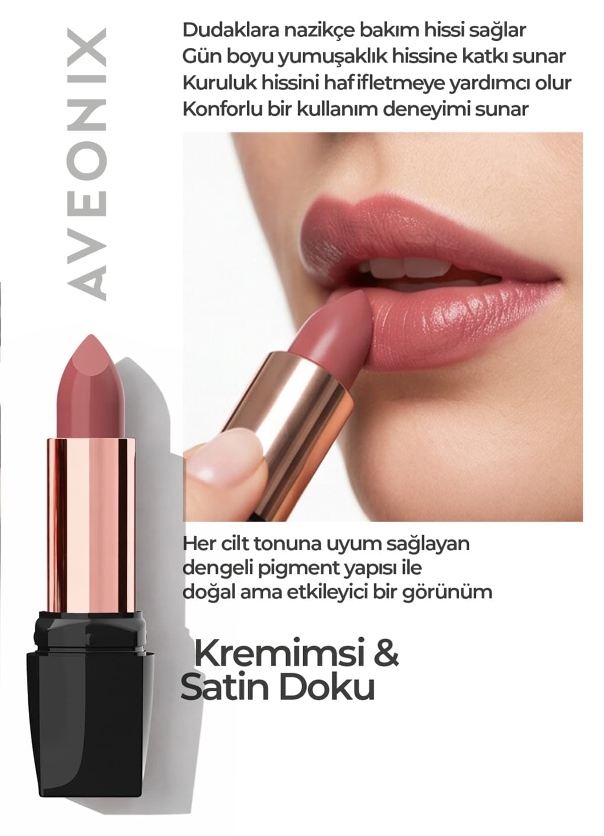 رژ لب AVEONIX نیمهبراق مدل Satin Veil 04 رژ لب AVEONIX نیمهبراق مدل Satin Veil 04