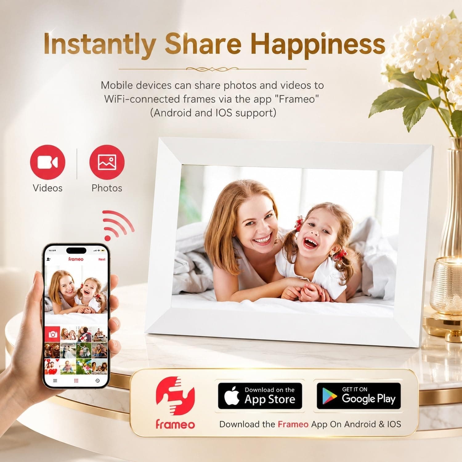 قاب عکس دیجیتال ZoYue وایفای Frameo 10.1 اینچ لمسی IPS 32GB قاب عکس دیجیتال ZoYue وایفای Frameo 10.1 اینچ لمسی IPS 32GB