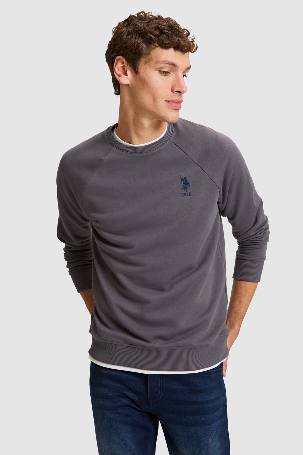 سوئیشرت مردانه U.S. Polo Assn. خاکستری ساده مدل 50329441-VR024 سوئیشرت مردانه U.S. Polo Assn. خاکستری ساده مدل 50329441-VR024