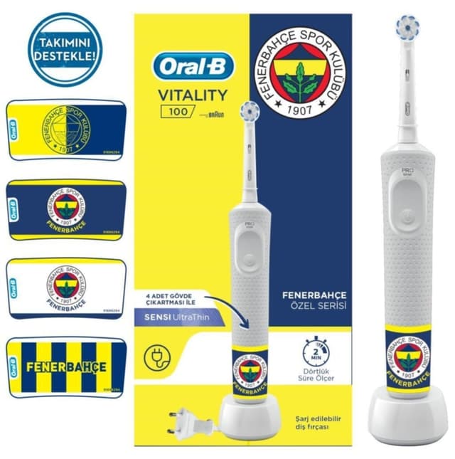 مسواک شارژی Oral-B پک هواداری Fenerbahçe مدل D100 مسواک شارژی Oral-B پک هواداری Fenerbahçe مدل D100