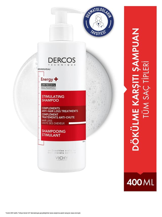 شامپو ضدریزش ناشی از شکنندگی حاوی نیاسینامید Vichy Dercos Energisant ENERGY+ 400 ml شامپو ضدریزش ناشی از شکنندگی حاوی نیاسینامید Vichy Dercos Energisant ENERGY+ 400 ml
