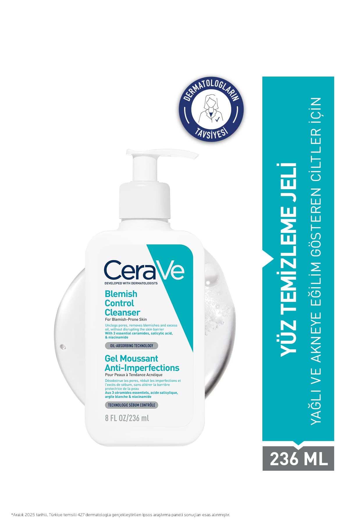 ژل شوینده صورت مناسب پوستهای چرب و مستعد آکنه CeraVe حاوی سالیسیلیک اسید 236 ml ژل شوینده صورت مناسب پوستهای چرب و مستعد آکنه CeraVe حاوی سالیسیلیک اسید 236 ml