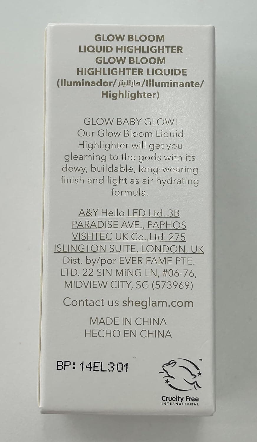 هایلایتر مایع SHEGLAM Glow Bloom براق ضدآب رنگ وانیل فراست 5.2ml هایلایتر مایع SHEGLAM Glow Bloom براق ضدآب رنگ وانیل فراست 5.2ml