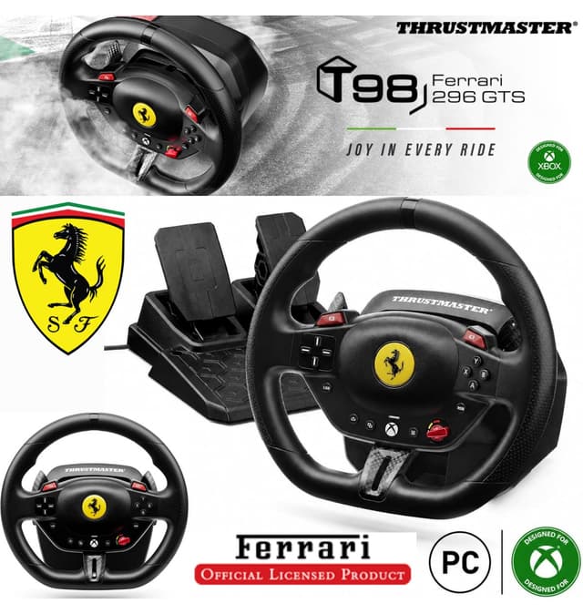 فرمان مسابقهای Thrustmaster Ferrari 296 GTS با لایسنس رسمی مدل T98-X فرمان مسابقهای Thrustmaster Ferrari 296 GTS با لایسنس رسمی مدل T98-X