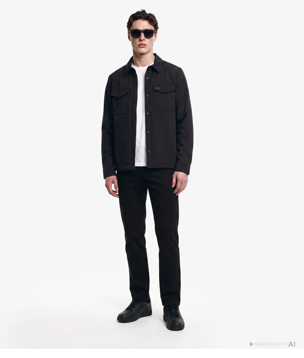 پیراهن روهمی مردانه Lacoste فیت معمولی مشکی پیراهن روهمی مردانه Lacoste فیت معمولی مشکی