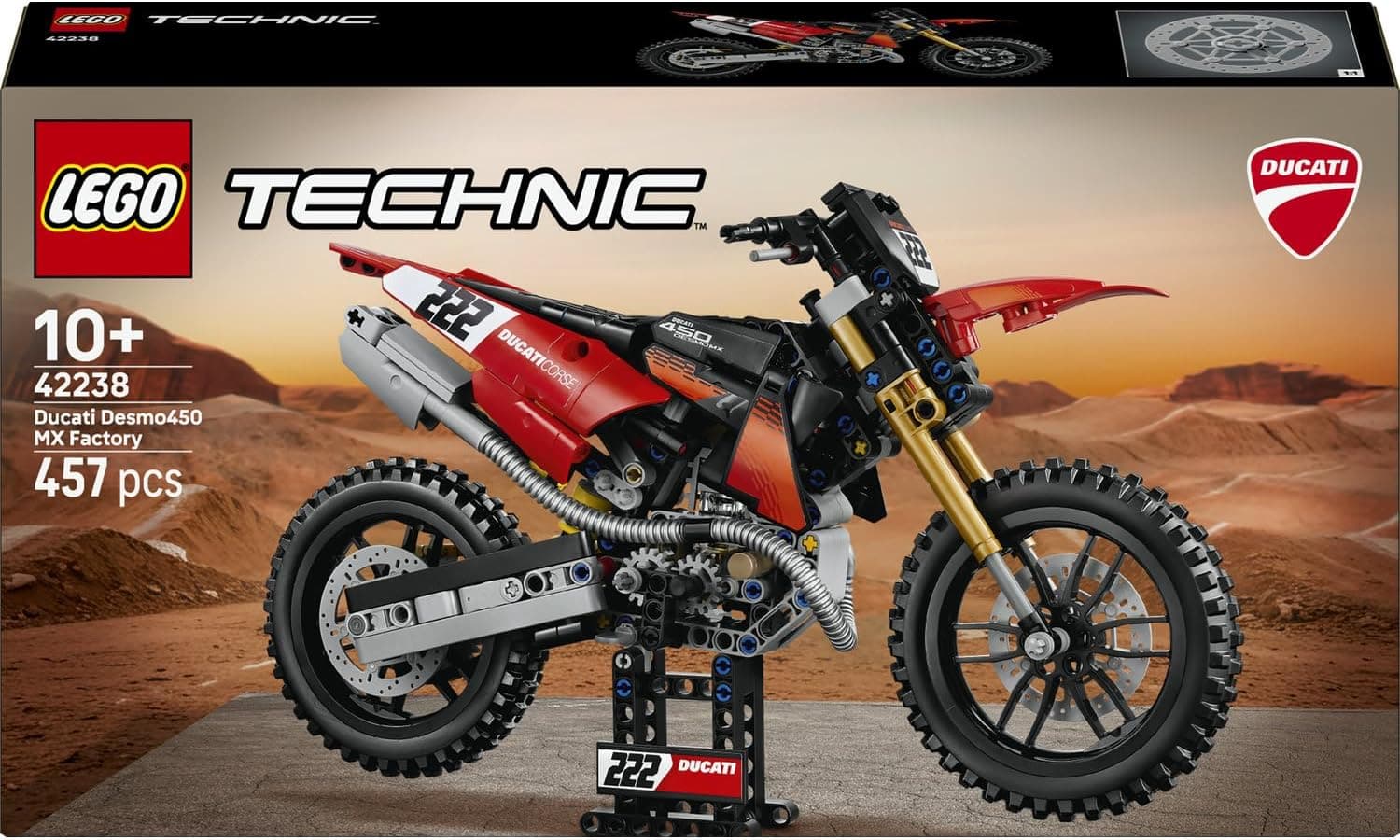 لگو Technic Ducati Desmo450 MX Factory موتورسیکلت مدل 42238 لگو Technic Ducati Desmo450 MX Factory موتورسیکلت مدل 42238