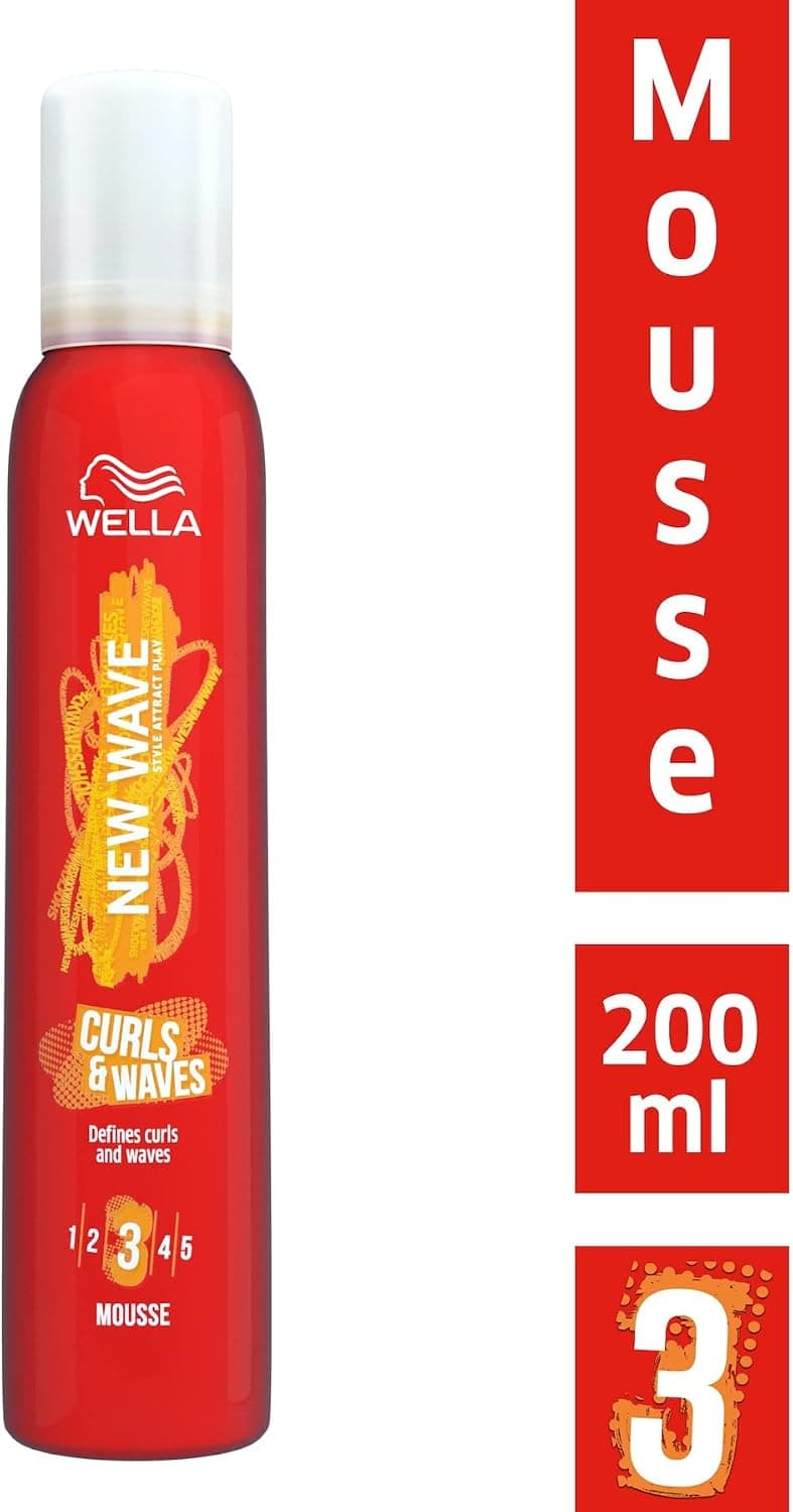 موس حالتدهنده مو Wella New Wave Curls & Waves با ماندگاری 24 ساعته، ضد وز و محافظ UV، 200ml موس حالتدهنده مو Wella New Wave Curls & Waves با ماندگاری 24 ساعته، ضد وز و محافظ UV، 200ml