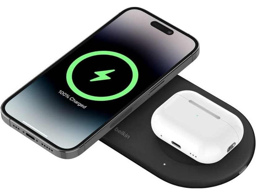 ایستگاه شارژ بیسیم Belkin BoostCharge Pro دو کاره MagSafe مدل WIZ021vfBK ایستگاه شارژ بیسیم Belkin BoostCharge Pro دو کاره MagSafe مدل WIZ021vfBK