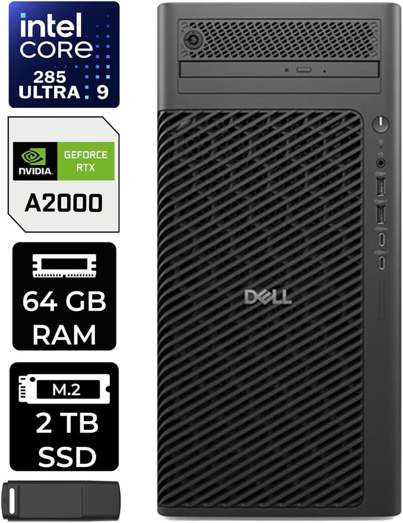 ورکاستیشن دسکتاپ Dell Pro Max T2 RTX 2000 Ada رم 64GB مدل FCT22508P321 ورکاستیشن دسکتاپ Dell Pro Max T2 RTX 2000 Ada رم 64GB مدل FCT22508P321