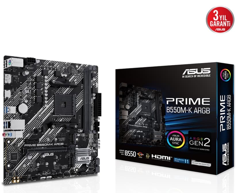مادربورد ASUS سوکت AM4 DDR4 گیمینگ Micro ATX مدل Prime B550M-K ARGB مادربورد ASUS سوکت AM4 DDR4 گیمینگ Micro ATX مدل Prime B550M-K ARGB