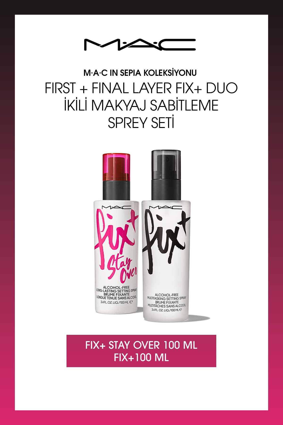 ست اسپری تثبیت Mac کالکشن In Sepia مدل First + Final Layer Fix+ Duo ست اسپری تثبیت Mac کالکشن In Sepia مدل First + Final Layer Fix+ Duo