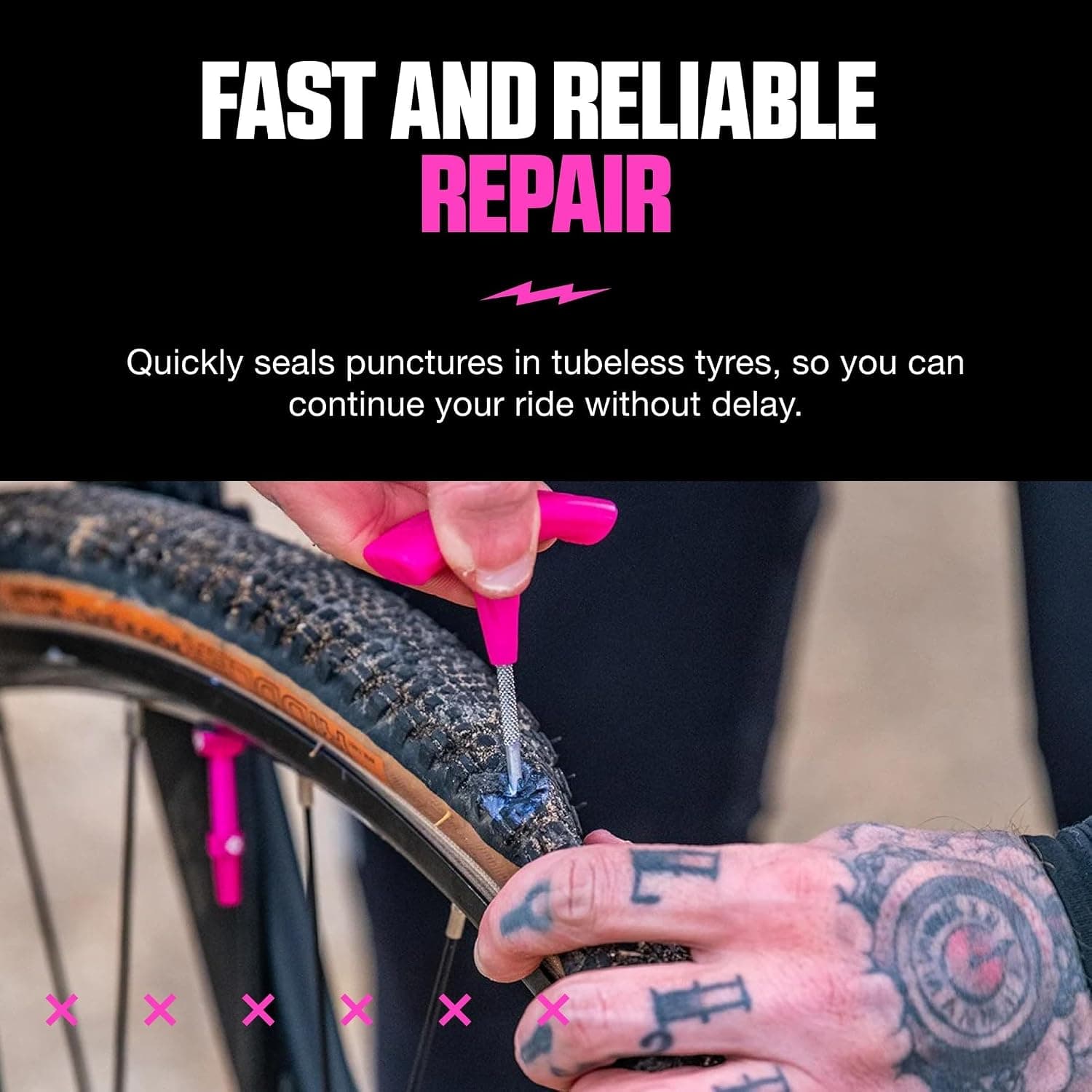 کیت تعمیر پنچری لاستیک تیوبلس دوچرخه MTB/Road/Gravel Muc-Off با Plugger و پلاگها کیت تعمیر پنچری لاستیک تیوبلس دوچرخه MTB/Road/Gravel Muc-Off با Plugger و پلاگها