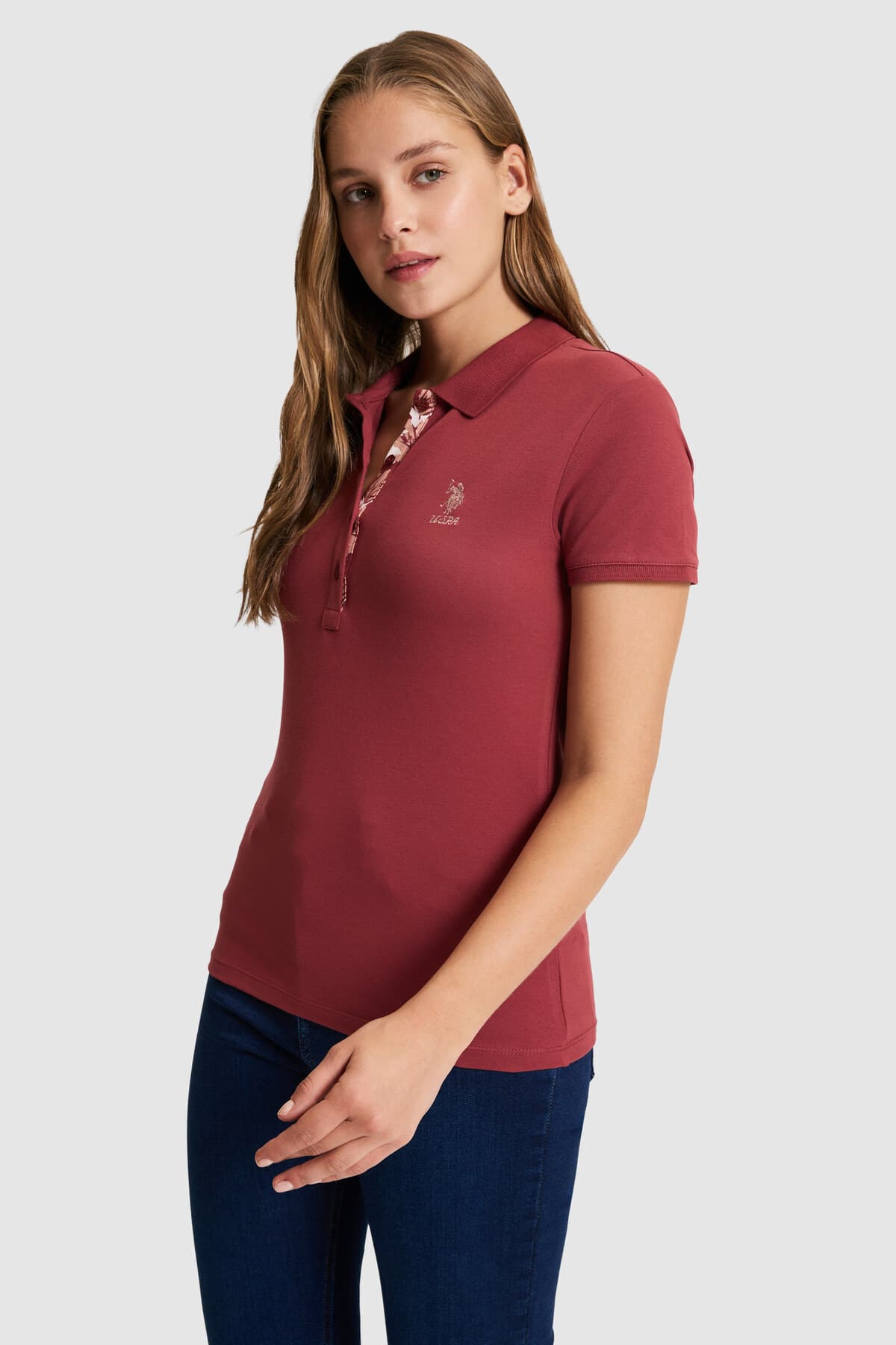تیشرت زنانه U.S. Polo Assn. بیسیک گیلاسی مدل 50321798-VR223 تیشرت زنانه U.S. Polo Assn. بیسیک گیلاسی مدل 50321798-VR223