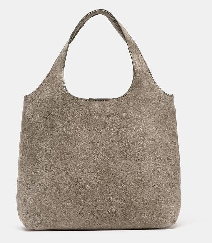 کیف توت زنانه Zara چرمی مینی خاکستری کیف توت زنانه Zara چرمی مینی خاکستری
