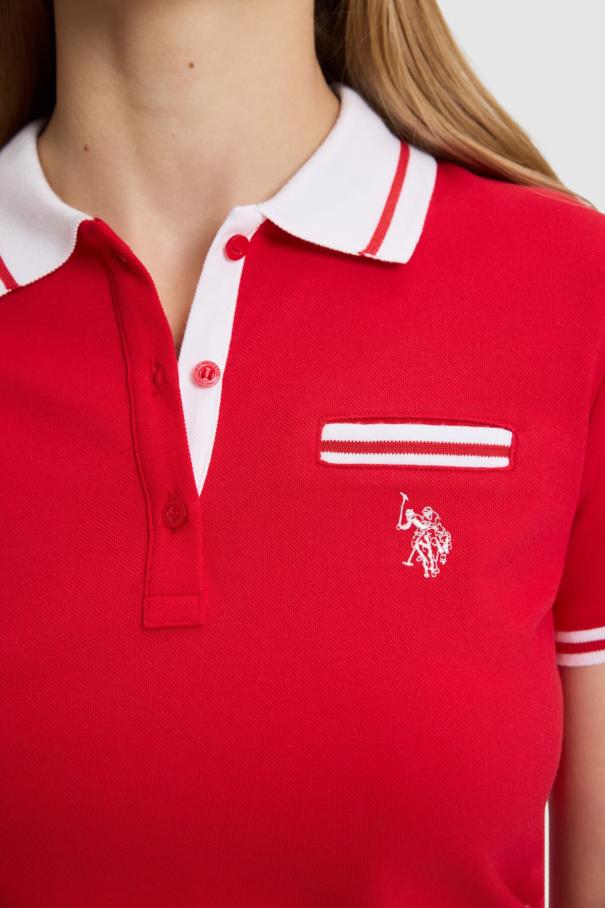 تیشرت زنانه U.S. Polo Assn. قرمز ساده مدل 50323455-VR171 تیشرت زنانه U.S. Polo Assn. قرمز ساده مدل 50323455-VR171