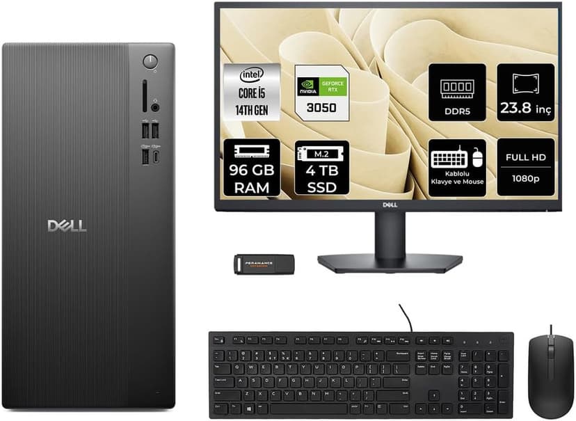 کامپیوتر رومیزی Dell مدل Ect1250 i5 14400 96Gb 4Tb SSD RTX3050 6Gb FreeDOS + مانیتور 23.8" کامپیوتر رومیزی Dell مدل Ect1250 i5 14400 96Gb 4Tb SSD RTX3050 6Gb FreeDOS + مانیتور 23.8"