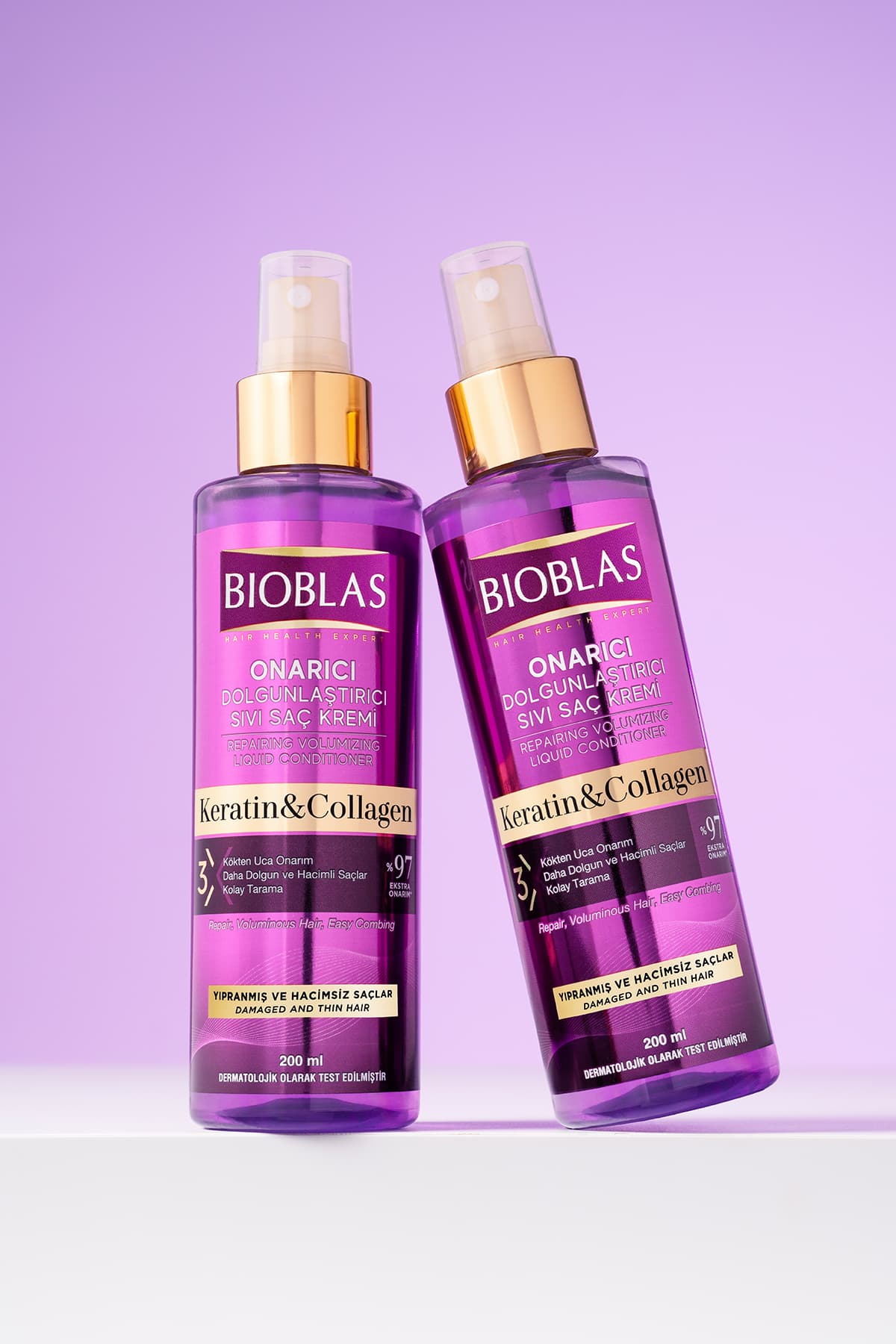کرم مو مایع Bioblas Keratin Kolajen ترمیمکننده 2×200ml کرم مو مایع Bioblas Keratin Kolajen ترمیمکننده 2×200ml