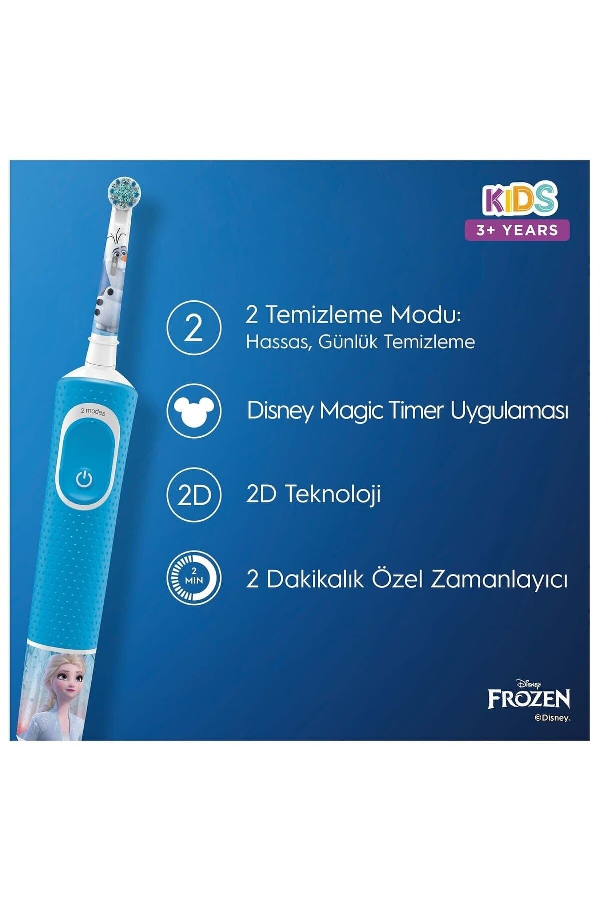 مسواک برقی شارژی کودک Oral-B با طرح Frozen مدل D100، 1 عدد مسواک برقی شارژی کودک Oral-B با طرح Frozen مدل D100، 1 عدد
