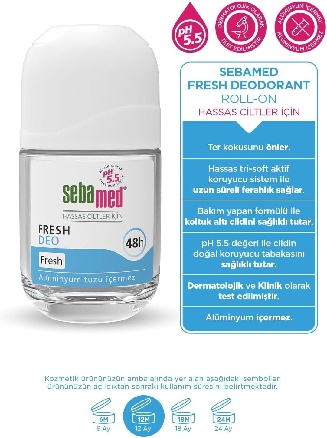دئودورانت رولآن زنانه و مردانه Sebamed ضدبوی عرق مناسب پوست حساس ۴۸ ساعته Fresh 50ml دئودورانت رولآن زنانه و مردانه Sebamed ضدبوی عرق مناسب پوست حساس ۴۸ ساعته Fresh 50ml