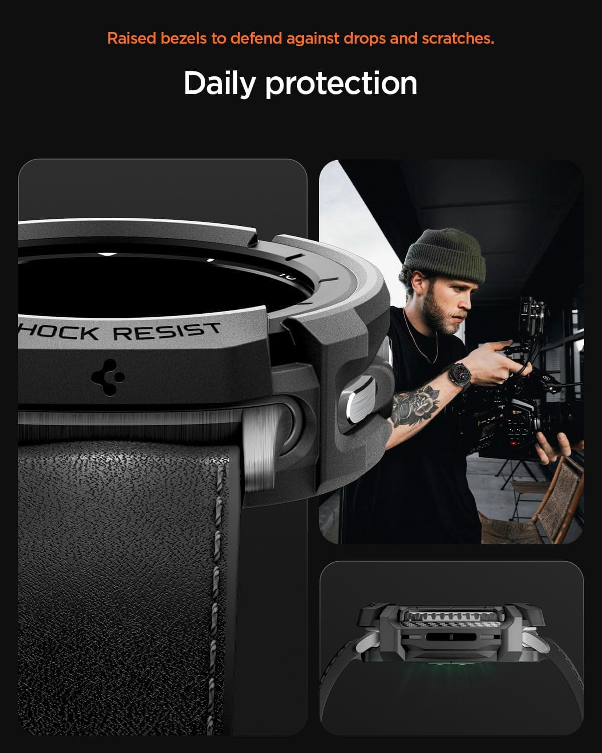 قاب سازگار با Galaxy Watch 8 Classic (46mm) Spigen Rugged Armor مشکی مات مدل ACS10012 قاب سازگار با Galaxy Watch 8 Classic (46mm) Spigen Rugged Armor مشکی مات مدل ACS10012