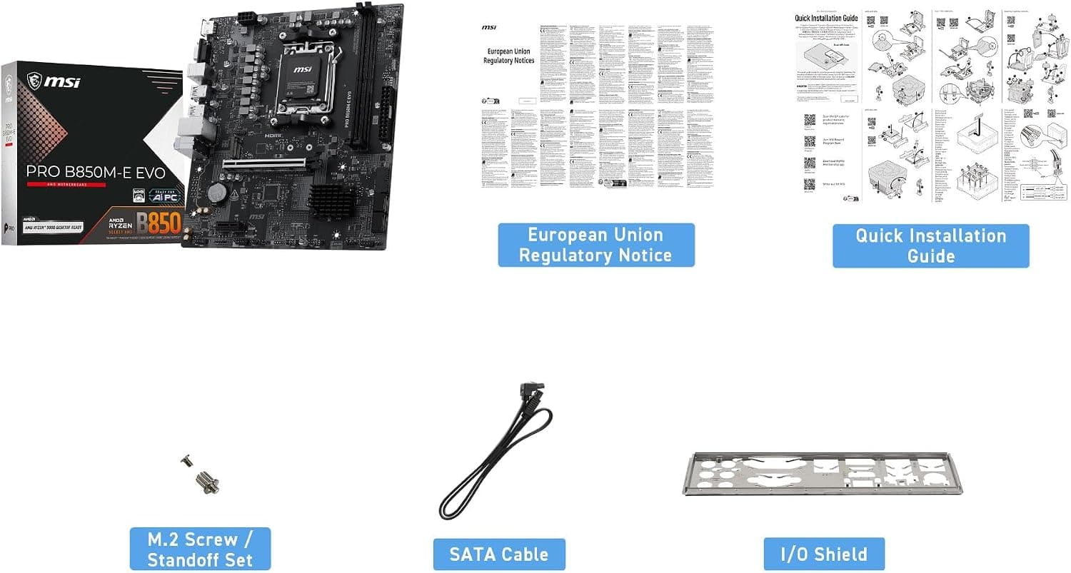 مادربرد MSI مدل MB PRO B850M-E EVO سوکت AM5 حافظه DDR5 فرم فاکتور mATX مادربرد MSI مدل MB PRO B850M-E EVO سوکت AM5 حافظه DDR5 فرم فاکتور mATX