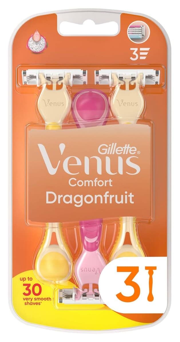 خودتراش یکبارمصرف Gillette Venus Simply Venus دراگونفروت 3 عدد خودتراش یکبارمصرف Gillette Venus Simply Venus دراگونفروت 3 عدد